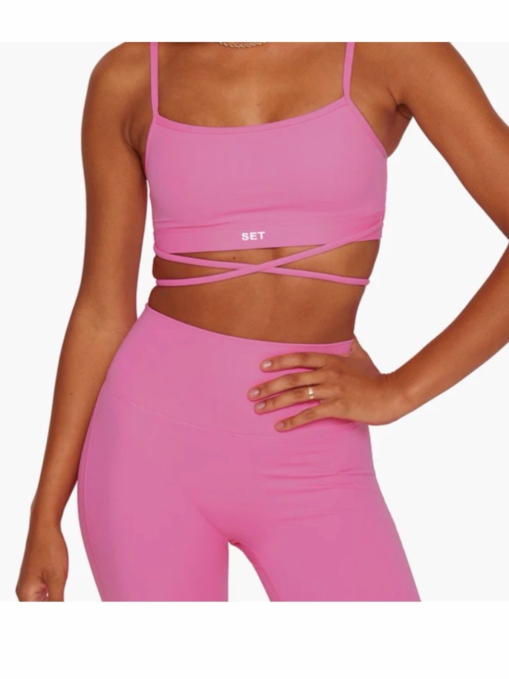 SET Active Pink Strappy Sports Bra